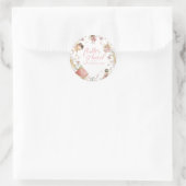 Fee verjaardagsbloem ronde sticker (Tas)