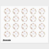 Fee verjaardagsbloem ronde sticker (Vel)
