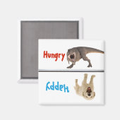 Feed Hondenmagneet Hongerig Gelukkig Dinosaurus Gr Magneet (Voorkant / Achterkant)