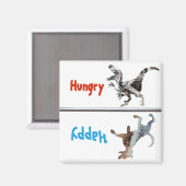 Feed Hondenmagneet Hongerig Gelukkig Dinosaurus Gr Magneet (Voorkant / Achterkant)