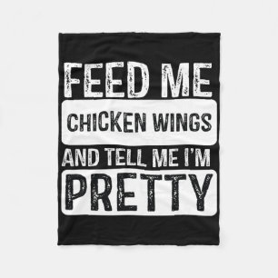Feed Me Chicken Wings - BBQ Lover Meat Smoker Girl Fleece Deken