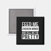 Feed Me Chicken Wings - BBQ Lover Meat Smoker Girl Magneet (Voorkant / Achterkant)