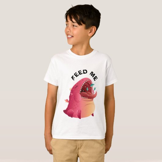 Feed Me Funny Baby Dragon T-shirt (Voorkant volledig)