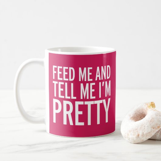 Feed Me Funny Quote Koffiemok (Met donut)