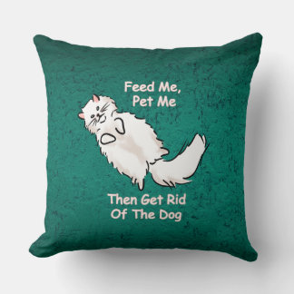 Feed Me, Pet Me Cat Throw Pillow  Kussen