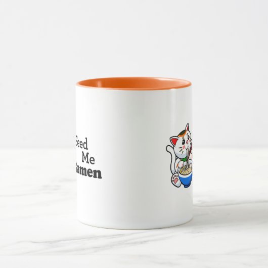 Feed Me Ramen- Schattige Cat Mok (Midden)