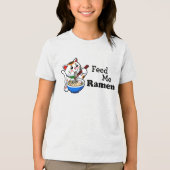 Feed Me Ramen- Schattige Cat Tri-Blend Shirt (Voorkant)