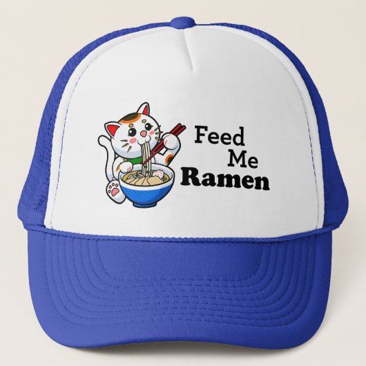 Feed Me Ramen- Schattige Cat Trucker Pet (Voorkant)