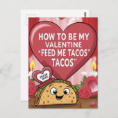 Feed Me Tacos Routebeschrijving om mijn Valentijn Briefkaart (Voorkant / Achterkant)