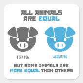 Feed Pig, Acorn  Vierkante Sticker (Voorkant)