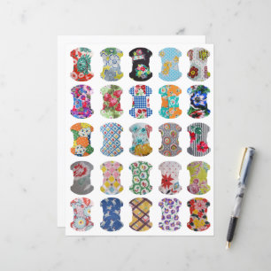Feed Sack Whale Tail Journal Tabs Clipart Sheet