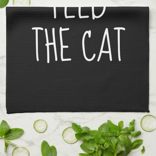 Feed the Cat Alexa Command Humor  Theedoek (Gevouwen)