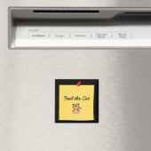 "Feed the Cat" Herinnering post-it-note magneet (Insitu (Vaatwasser))
