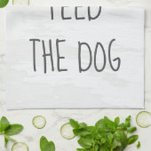 Feed the Dog Alexa Command Humor Theedoek (Gevouwen)