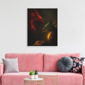 Feed the Right Wolf – Symbolic Canvas Art Afdruk (Insitu (Woonkamer))