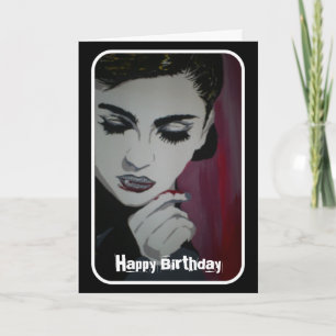 'Feed Your Habits' (Vampire) Birthday Card Kaart