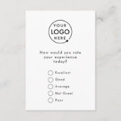 Feedback | Bedrijfs Onderzoek Logo Modern minimali Informatiekaartje (Voorkant)