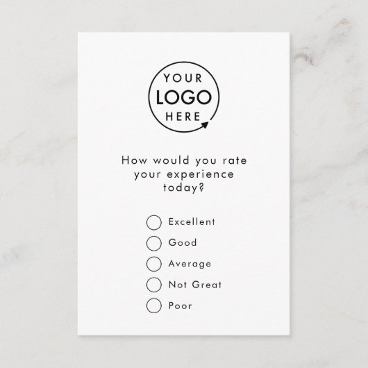 Feedback | Bedrijfs Onderzoek Logo Modern minimali Informatiekaartje (Voorkant)