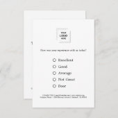 Feedback | Bedrijfs Onderzoek Logo Modern minimali Informatiekaartje (Voorkant / Achterkant)