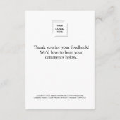 Feedback | Bedrijfs Onderzoek Logo Modern minimali Informatiekaartje (Achterkant)