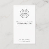 Feedback | Moderne minimalistische Kaart van de Lo Visitekaartje (Achterkant)