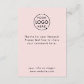 Feedback | Ondernemingsenquête Logo Blush roze rat Informatiekaartje (Achterkant)