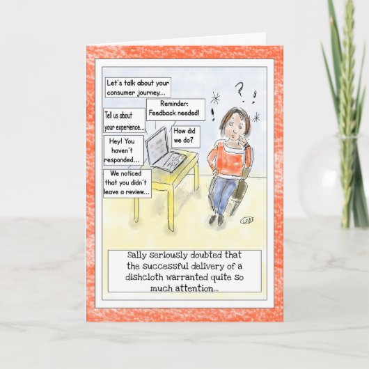 "Feedback Overload" Funny Cartoon Birthday Card  Kaart (Voorkant)