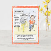 "Feedback Overload" Grappige Cartoon Verjaardagska Kaart (Gele Bloem)