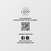 Feedback QR-code Social Media Marketing Winkel Bor Raamsticker (Vel)