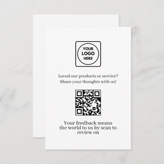 Feedback QR | Customer Business Review Link Informatiekaartje (Voorkant / Achterkant)