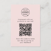 Feedback van klant | QR-code Bedrijfs Review Roze Informatiekaartje (Voorkant)