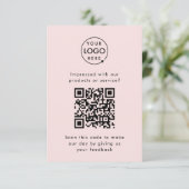 Feedback van klant | QR-code Bedrijfs Review Roze Informatiekaartje (Staand voorkant)