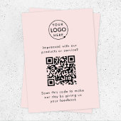 Feedback van klant | QR-code Bedrijfs Review Roze Informatiekaartje
