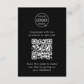 Feedback van klant | QR Code Black Business Review Informatiekaartje (Voorkant)