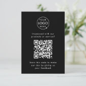 Feedback van klant | QR Code Black Business Review Informatiekaartje (Staand voorkant)