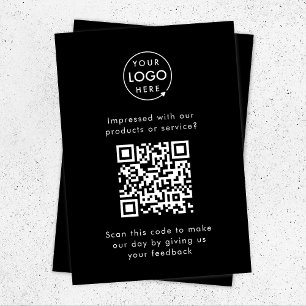 Feedback van klant   QR Code Black Business Review Informatiekaartje