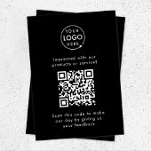 Feedback van klant | QR Code Black Business Review Informatiekaartje