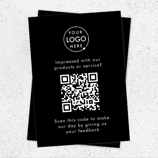 Feedback van klant | QR Code Black Business Review Informatiekaartje