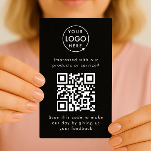 Feedback van klant QR Code Black Business Review Visitekaartje