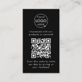 Feedback van klant | QR Code Black Business Review Visitekaartje (Voorkant)