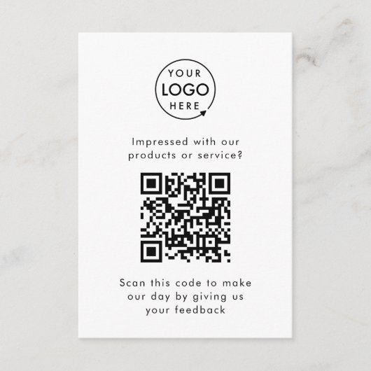 Feedback van klant | QR Code Business Review Informatiekaartje (Voorkant)