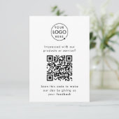 Feedback van klant | QR Code Business Review Informatiekaartje (Staand voorkant)