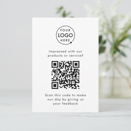 Feedback van klant | QR Code Business Review Informatiekaartje (Staand voorkant)