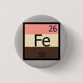 Feedee Iron Fe Periodic Table Feedist T-shirt Pin Ronde Button 3,2 Cm