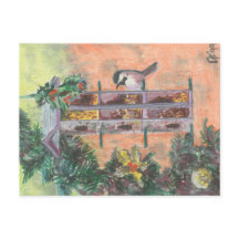 Feeding Birdie Holiday Briefkaart