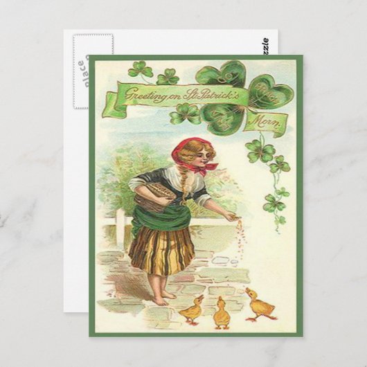 Feeding Ducks St Patrick's Day Kaart (Voorkant / Achterkant)