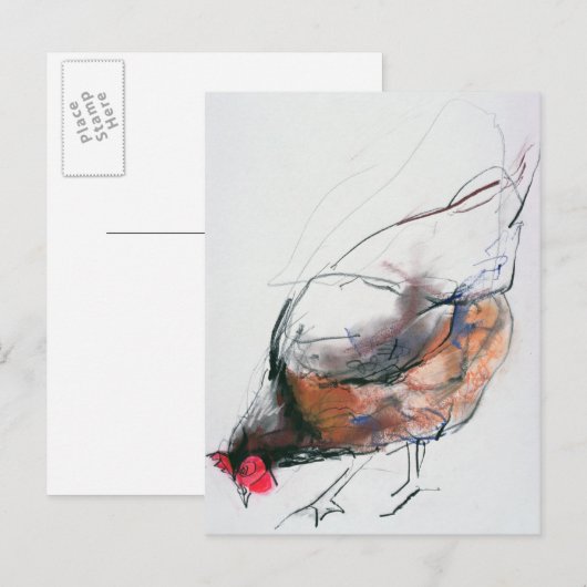 Feeding Hen Trasierra 1998 Briefkaart (Voorkant / Achterkant)