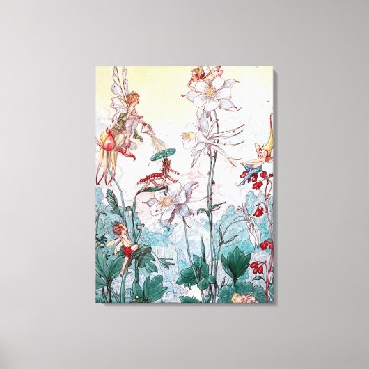  feeën bij het spelen canvas afdruk (Voorkant)