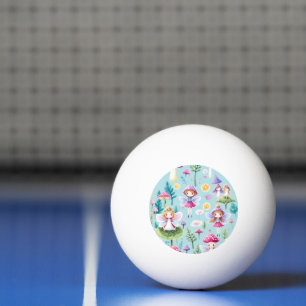 Feeën, bladeren en paddestoelen land  pingpongbal