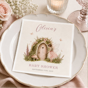 Feeën Bos Meisje Roze Baby Shower Feest Servet